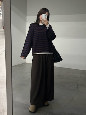 「お洒落さんとつながりたい」｜「アイテム（スリッポン）」を使った、maki012さん（レディース・161cm）の秋コーディネート