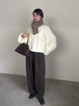 「select MOCA（セレクトモカ）のアイテム（ローファー）」を使った、maki012さん（レディース・161cm）の秋コーディネート