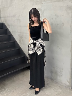 「アイテム（タンクトップ）」を使った、maki012さん（レディース・161cm）の夏コーディネート