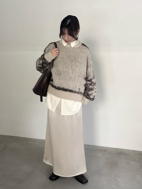 「select MOCA（セレクトモカ）のアイテム（スカート）」を使った、maki012さん（レディース・161cm）の秋コーディネート