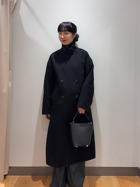 「アイテム（チェスターコート）」を使った、hakoさん（レディース・163cm）の秋コーディネート