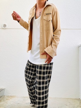 「Rodeo Crowns（ロデオクラウンズ）のアイテム（トップス）」を使った、tamtamrompさん（メンズ・170cm）の秋コーディネート