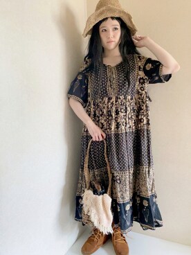ワンピース ドレスを使った インド綿 の人気ファッションコーディネート Wear