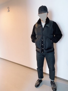 「パラブーツ」｜「アイテム（ダウンベスト）」を使った、Lyさん（メンズ・171cm）の春コーディネート