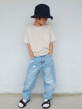 「アイテム（サンダル）」を使った、aratanさん（キッズ・122cm）の夏コーディネート