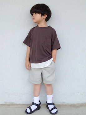 「アイテム（サンダル）」を使った、aratanさん（キッズ・100cm）の夏コーディネート