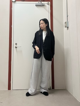 「アイテム（ノーカラージャケット）」を使った、pyonさん（レディース・161cm）の秋コーディネート