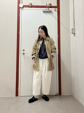「アイテム（ステンカラーコート）」を使った、pyonさん（レディース・161cm）の秋コーディネート
