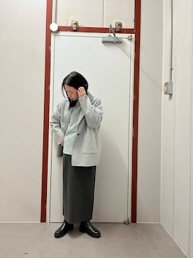 「URBAN RESEARCH DOORS（アーバンリサーチドアーズ）のラグランフレアプルオーバー（Tシャツ/カットソー）」を使った、pyonさん（レディース・161cm）の冬コーディネート