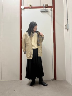 「Barbour（バブアー）の『別注』Barbour　BEDALE（その他アウター）」を使った、pyonさん（レディース・161cm）の秋コーディネート
