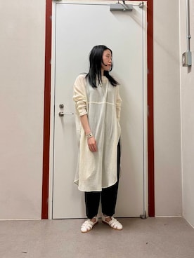 「newarrival」｜「アイテム（チュニック）」を使った、pyonさん（レディース・161cm）の春コーディネート