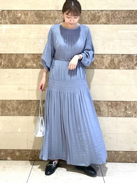 「お食事会」｜「アイテム（ワンピース）」を使った、Mikaさん（レディース・153cm）の秋コーディネート