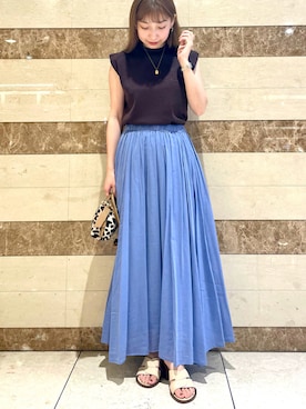 「URBAN RESEARCH ROSSO WOMEN（アーバンリサーチ　ロッソ）のアイテム（サンダル）」を使った、Mikaさん（レディース・153cm）の夏コーディネート
