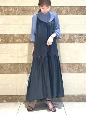 「レザーワンピース」｜「アイテム（バッグ）」を使った、Mikaさん（レディース・153cm）の秋コーディネート