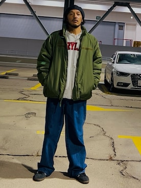 「アイテム（キャスケット）」を使った、いつきんぐさん（メンズ・173cm）の冬コーディネート