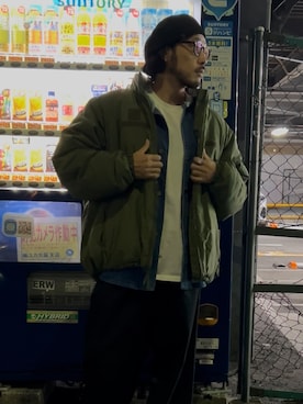 「アイテム（デニムジャケット）」を使った、いつきんぐさん（メンズ・173cm）の冬コーディネート