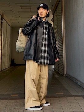 「schott（ショット）のアイテム」を使った、いつきんぐさん（メンズ・173cm）の春コーディネート