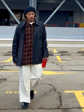 「アイテム（キャスケット）」を使った、いつきんぐさん（メンズ・173cm）の冬コーディネート