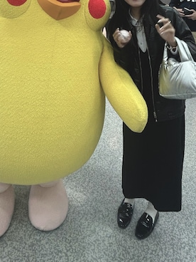 「アイテム（ライダースジャケット）」を使った、aiueooqさん（レディース・160cm）の秋コーディネート