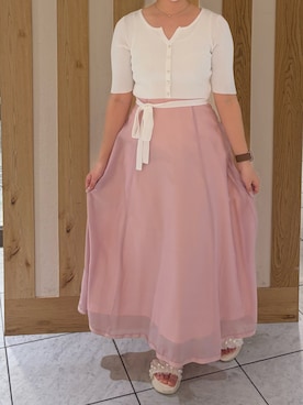 「MISCH MASCH（ミッシュマッシュ）の2026春夏新作 アソートドッキング配色ニットワンピース（ワンピース、ピンク系）」を使った、天王寺ミオ本館店さん（レディース・151cm）の春コーディネート