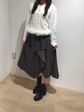 「ドット柄」｜天王寺ミオ本館店さん（レディース・153cm）の秋コーディネート