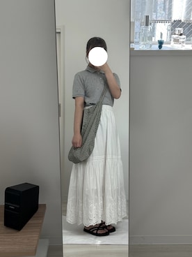 「アイテム（ポロシャツ）」を使った、私さん（レディース・152cm）の秋コーディネート