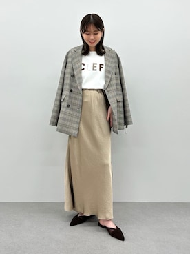 「アイテム（テーラードジャケット）」を使った、TAKAKURAさん（レディース・155cm）の夏コーディネート