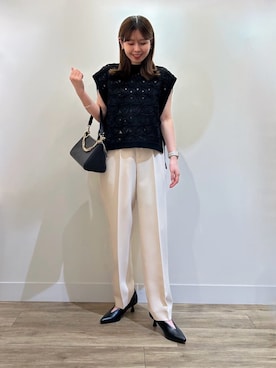 「アイテム（タンクトップ）」を使った、TAKAKURAさん（レディース・155cm）の秋コーディネート