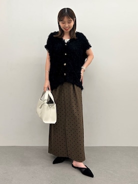 「Gready Brilliant（グレディブリリアン）のスエードチュールミュール（パンプス、ブラック系）」を使った、TAKAKURAさん（レディース・155cm）の秋コーディネート