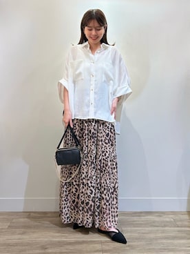 「Gready Brilliant（グレディブリリアン）のスエードチュールミュール（パンプス、ブラック系）」を使った、TAKAKURAさん（レディース・155cm）の夏コーディネート