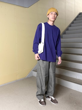 「アイテム（スラックス）」を使った、habo1019さん（メンズ・172cm・10代）の夏コーディネート
