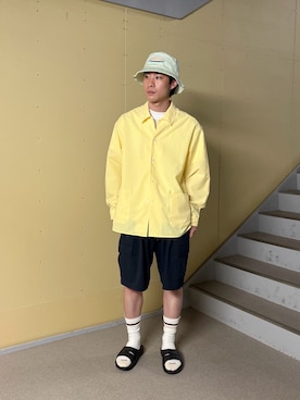 「アイテム（カバーオール）」を使った、habo1019さん（メンズ・172cm）の春コーディネート