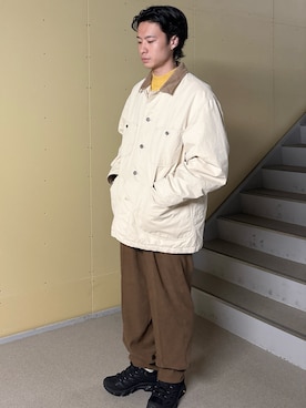 「アイテム（カバーオール）」を使った、habo1019さん（メンズ・172cm・20代）の秋コーディネート