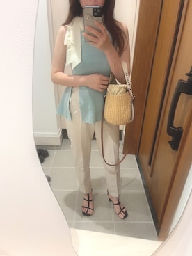 「Chloe（クロエ）のアイテム（かごバッグ）」を使った、kath123456さん（レディース・159cm・30代）の夏コーディネート