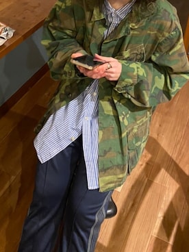 「古着好きな人と繋がりたい」｜「アイテム（ミリタリージャケット）」を使った、たい焼きさん（レディース・165cm）の冬コーディネート