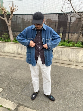 「アイテム（カバーオール）」を使った、DAISUKE  UCHIKAWAさん（メンズ・180cm）の夏コーディネート