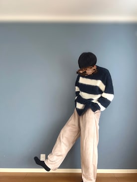 「ONCILY（オンシェリー）のアイテム（ニット/セーター）」を使った、きょぺさん（メンズ・178cm）の冬コーディネート