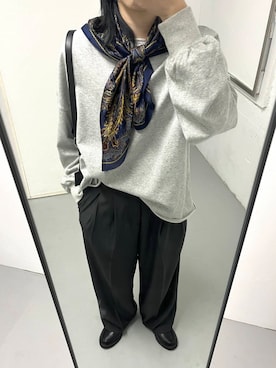 「アイテム（バンダナ/スカーフ）」を使った、MINAMIさん（レディース・153cm）の冬コーディネート