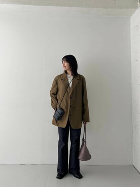 「アイテム（財布）」を使った、MINAMIさん（レディース・153cm）の冬コーディネート