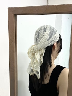 「アイテム（バンダナ/スカーフ）」を使った、MINAMIさん（レディース・153cm）の夏コーディネート