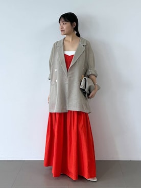 「CORSO ROMA，9（コルソローマ）の【CORSO ROMA 9】チュールパンプス（パンプス、ベージュ系）」を使った、anriさん（レディース）の夏コーディネート