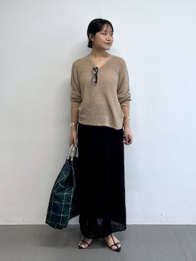 「NOMADIS（ノマディス）のアイテム」を使った、anriさん（レディース・157cm）の秋コーディネート