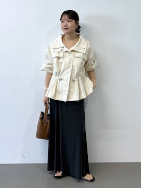 「BABYLONE（バビロン）のアイテム（ブルゾン）」を使った、anriさん（レディース・157cm）の春コーディネート