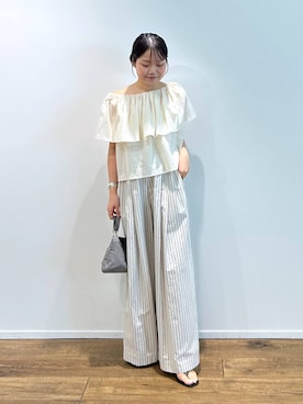 「MOHI（モヒ）のアイテム」を使った、anriさん（レディース・157cm）の夏コーディネート