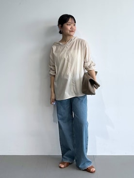 「upperhights（アッパーハイツ）のアイテム（パンツ）」を使った、anriさん（レディース・157cm）の春コーディネート