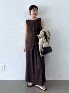 「ADD CULUMN（アドカラム）のアイテム」を使った、anriさん（レディース・157cm）の春コーディネート