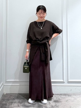 「BABYLONE（バビロン）のアイテム（スカート）」を使った、anriさん（レディース・157cm）の秋コーディネート