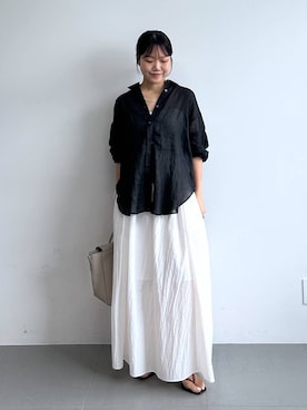 「MOHI（モヒ）のアイテム」を使った、anriさん（レディース・157cm）の夏コーディネート