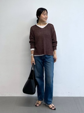 「Levi's（リーバイス）の【Levi's】＜BABYLONE Exclusive＞90's ANKLE DENIM（デニムパンツ、ブルー系）」を使った、anriさん（レディース）の秋コーディネート