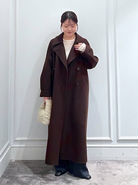 「アイテム（ステンカラーコート）」を使った、anriさん（レディース・157cm・20代）の秋コーディネート